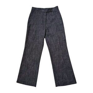 90s vintage flare pattern dress pants Tanya Lam bootcut grid print office work.